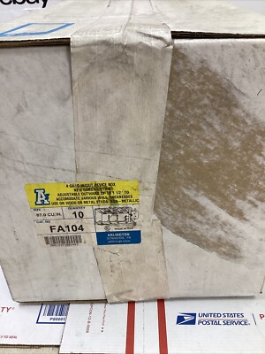 Box/10 Carlon Thomas & Betts 4-Gang New Work ADJUSTABLE Outlet Box 87'' FA104