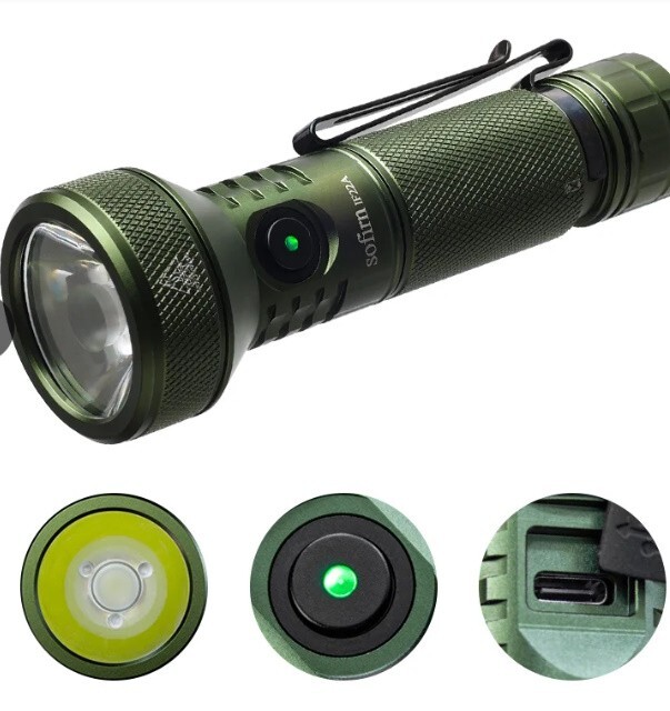 NEW Sofirn IF22A 2100 High Lumen Powerful EDC Thrower Flashlight GREEN