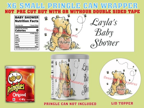 PERSONALISED Baby Shower Pringle Can Label Wrapper Ideal Birthday Party Bag fill