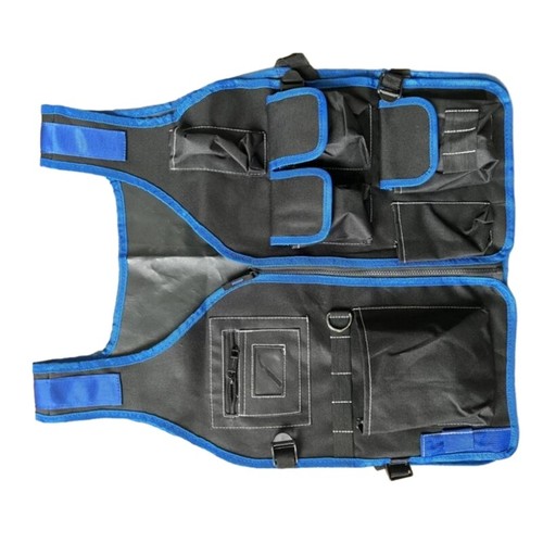 Practical Tool Vest in Stylish Design with Blue Edges, Suitable for Repairmen - Picture 5 of 7