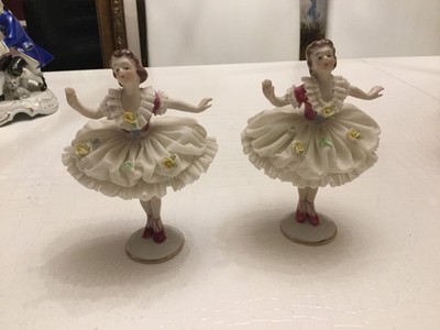 impuls infrastruktur fårehyrde Pair of Irish Dresden Porcelain Lace Ballerina Figure Figurine 6" Tall |  eBay