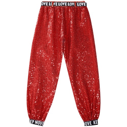 Kids Girls Trousers Hip Hop Leggings Elastic Waist Pants Birthday Dancewear - Picture 53 of 68