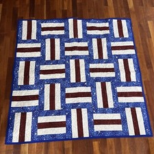 PATRIOTIC USA AMERICA AMERICAN RED WHITE BLUE FLAG LAP QUILT Guild