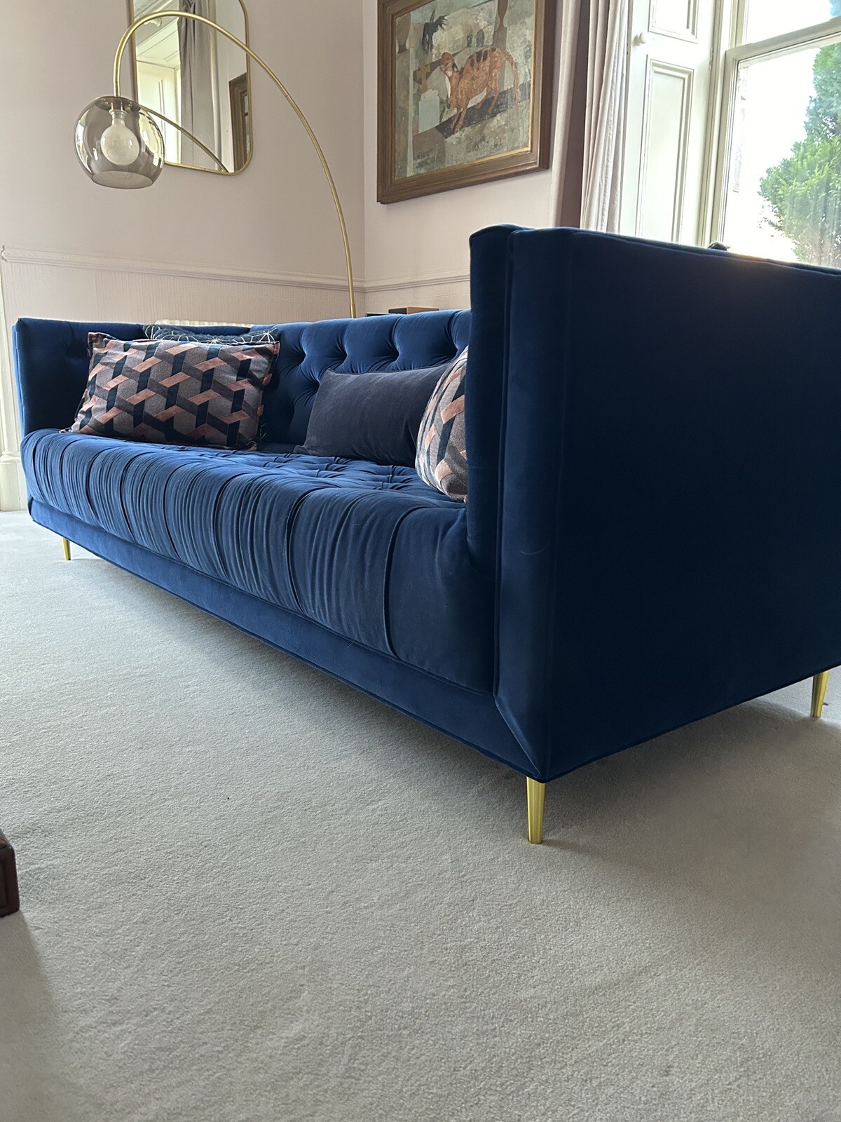 Swoon Vincent 3 seater velvet sofa in Ink easy velvet excellent