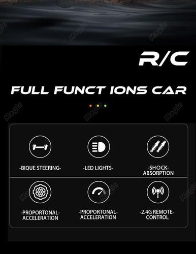 Rc Car 2.4gh Model with LED Lights 2wd High Speed Off-road Remote Control Climbi - Picture 19 of 27
