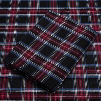 Red Tartan Plaid Cotton Flannel Fabric - 60'' Wide - Sold by the Yard and Bolt