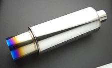 N1 Style 4" Burnt Tip Exhaust Muffler Universal Stainless w/ Silencer for Subaru