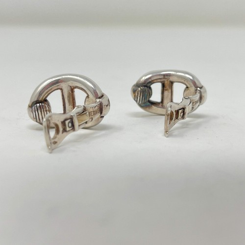 Estate Hermes Sterling Silver Clip On Earrings - Picture 3 of 9