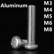 Aluminum Alloy 6061 Phillips Cross Pan Head Machine Screws Bolts M3 M4 M5 M6 M8