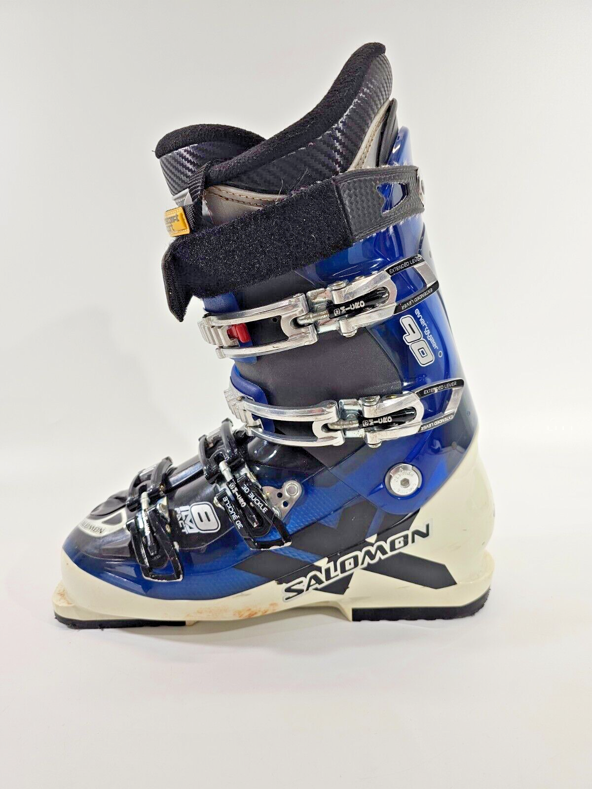 Stivali da sci bianchi blu WN taglia 28 Salomon Impact 8 Energyzer 90 blu GUC