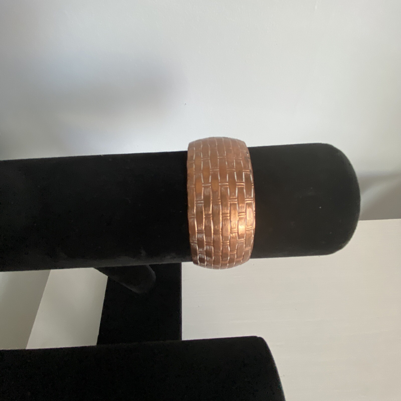 Vintage Solid Copper Artisan Buckle Bangle Bracel… - image 6