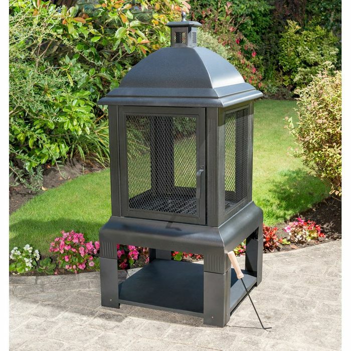 OTZ Aspen Firepit Chiminea Log Burner - Black for sale online | eBay