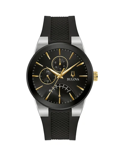 Bulova Futuro Men's Quartz Day/Calendar Black Dial Watch 41mm 98C138
