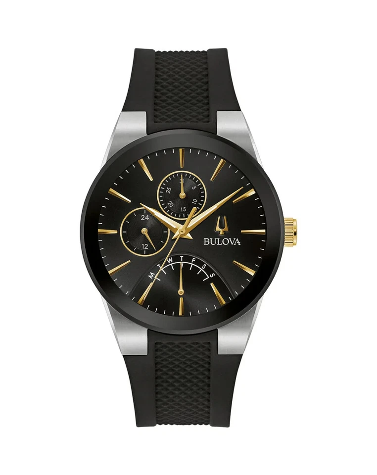 Bulova Futuro Reloj Hombre Cuarzo Día/Calendario Esfera Negra 41mm 98C138