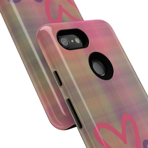 Hearts with Plaid - Custodia telefono resistente per iPhone, Samsung Galaxy, Google Pixel - Foto 204 di 285