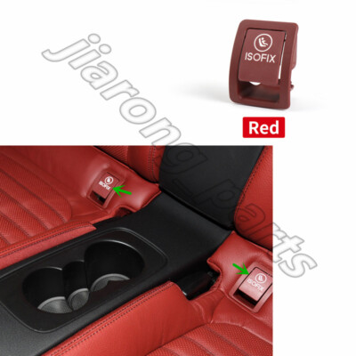 For Benz W205 C-Class 2015-21 Rear Child Seat Buckle ISOFIX Switch Cover Red