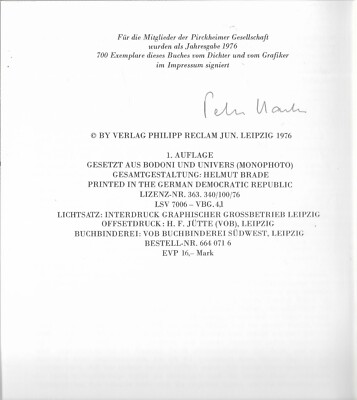 Peter Hacks Adam und Eva Komödie Signiert Erstausgabe Grafik Albert Ebert