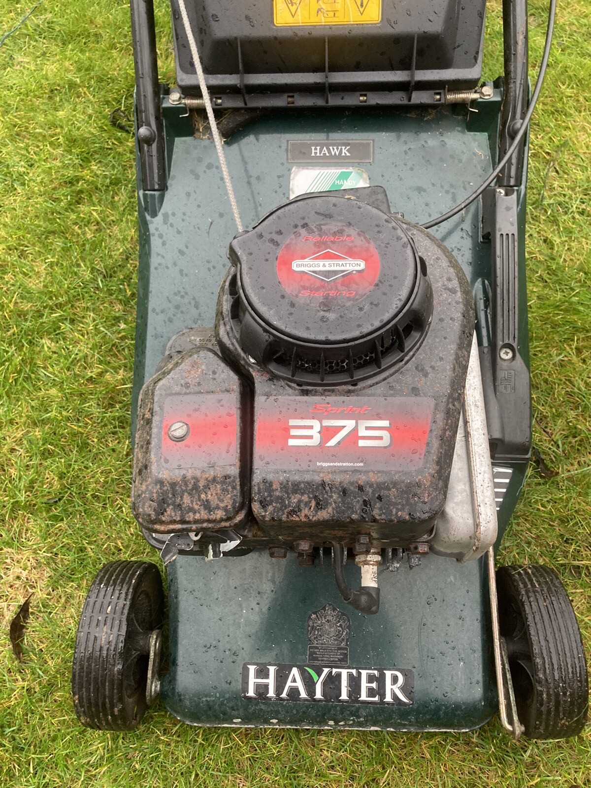 Hayter 375 Push Lawnmower Hawk 308N Petrol Engine Roller Good cdtn