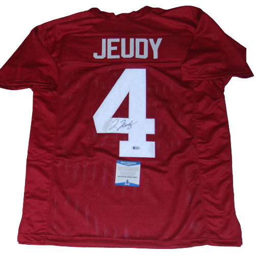 Jerry Jeudy Autographed Signed Alabama Crimson Tide () football jersey BECKETT 