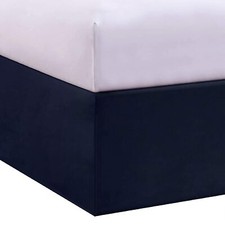 Levinsohn Bed Maker's Tailored Wrap-Around Bedskirt, California King, Navy