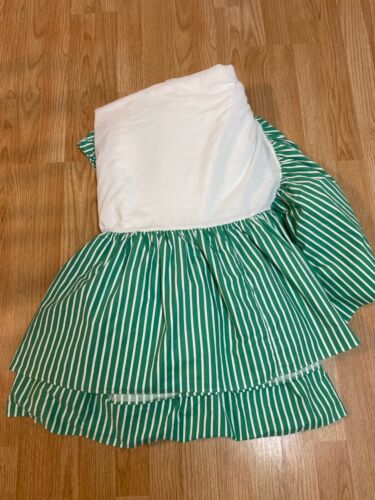 Ralph Lauren Queen Bedskirt Green Stripe Made in the USA 12 inch drop