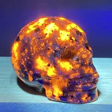1pc Natural Yooperite Quartz Carved Crystal Skull Reiki Healing 2"
