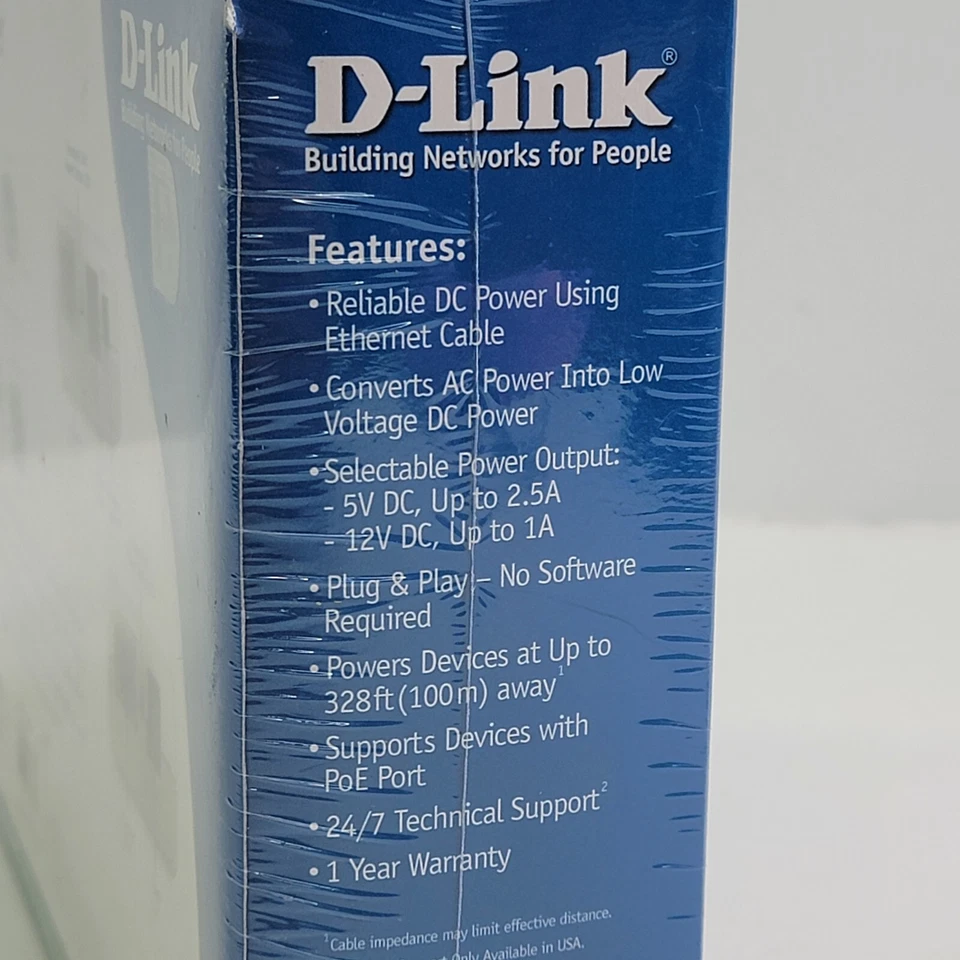 D-Link DWL-P200 Express EtherNetwork Power over Ethernet PoE Adapter New Sealed! - Image 2 of 4