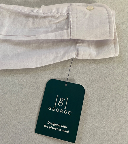 George Dress Shirt Mens 3XL 54-56 Classic Fit Long Sleeve Button Up Solid White - Picture 3 of 8