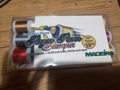Madeira Embroidery Rayon Power SAMPLER 18 Spools Professional Grade NEW