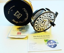 Raro mulinello a mosca trota Hardy The Featherweight vintage con custodia imbottita Makers