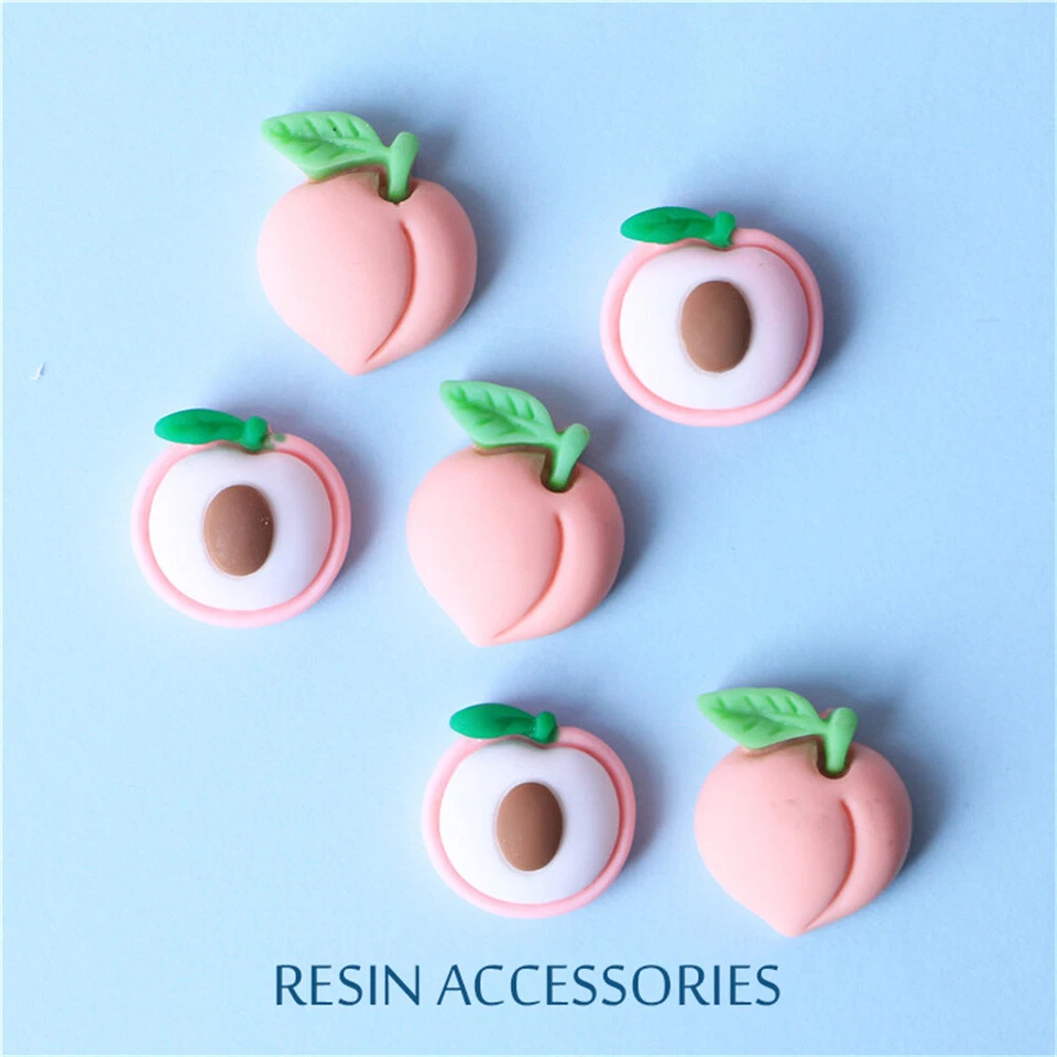 20-pack Assorted Mini Peach Embellishment Resin Fruit For Cardmaking Decor 2cm - Image 3 of 4
