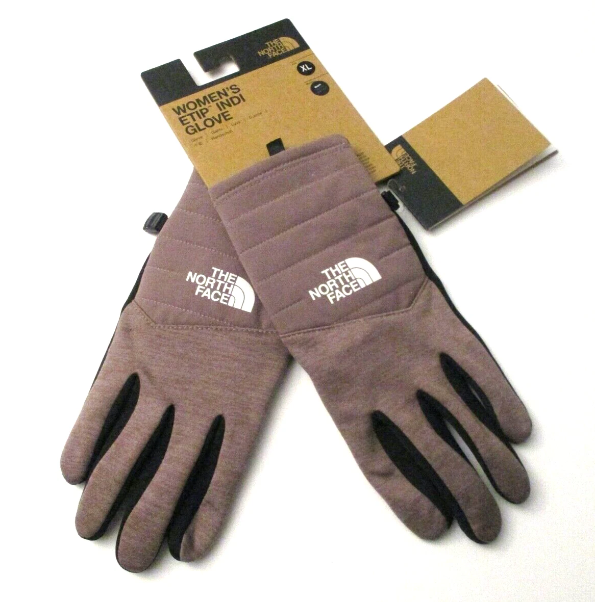NWT The North Face Women's Etip Indi Gloves Size XL Fawn Grey