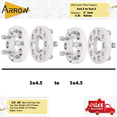 4Pcs 2'' WHEEL SPACERS ADAPTERS 5x4.5 to 5x4.5 / 5x114.3 to 5x114.3 with 82mm hub