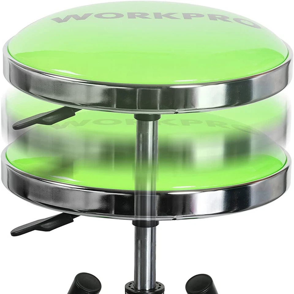 WORKPRO Adjustable Hydraulic Shop Stool Garage Bar Stool HeavyDuty 330Pounds Max - Image 4 of 4