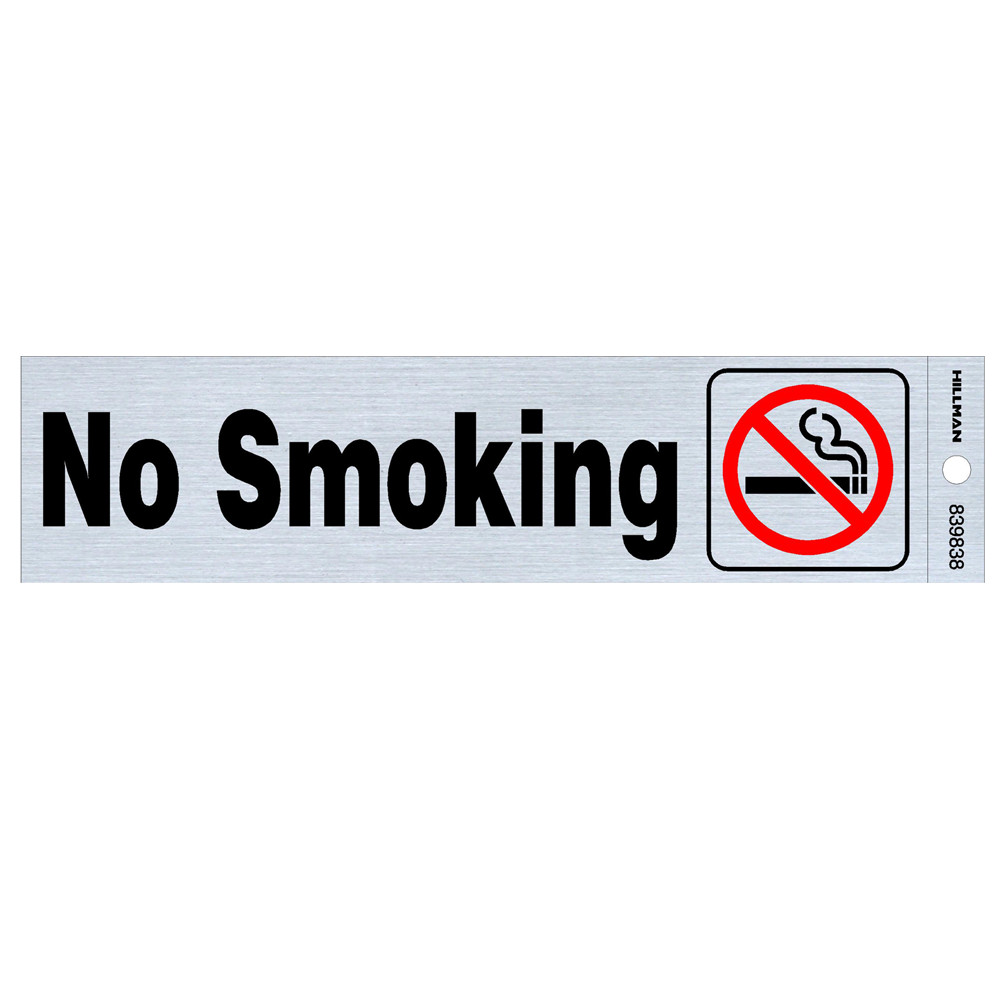Hillman Black & Red Nickel Mylar Self-Adhesive No Smoking Sign, 2 x 8 in. 839838