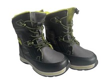 New Totes Kids Boys 1 M Beaver Snow Boots Shoes Black Gray Lime Green Wonter