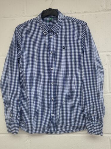 Boys United Colors Of Bennetton Blue Check Shirt 11-12. BNWOT PK - Picture 1 of 3