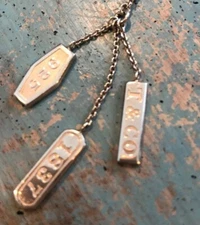 1a. Tiffany & Co. 1837 Triple Three Bar Elements Lariat Pendant Necklace Silver