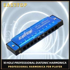 EASTTOP Diatonic Harmonica 10Hole Blue Diatonic Harmonica Blues Harp Mouth Organ