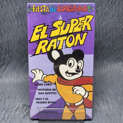 El Super Raton VHS 1993 Fiesta De Caricaturas The Super Mouse Spanish Rare NEW
