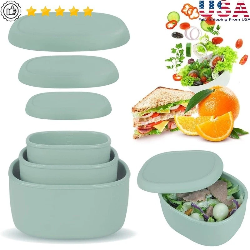Food Grade Silicone Storage Containers Nesting Bento Box Set Leakproof Reusable