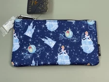 Disney Princess Loungefly Cinderella Zip Coin Pouch Castle Charm Pencil Case