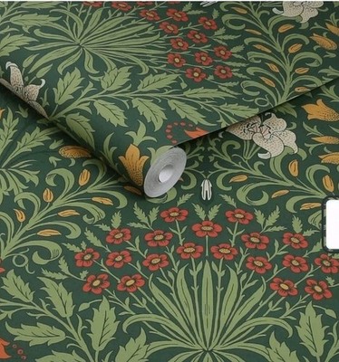 William Morris Garden Moss Green Wallpaper 140495