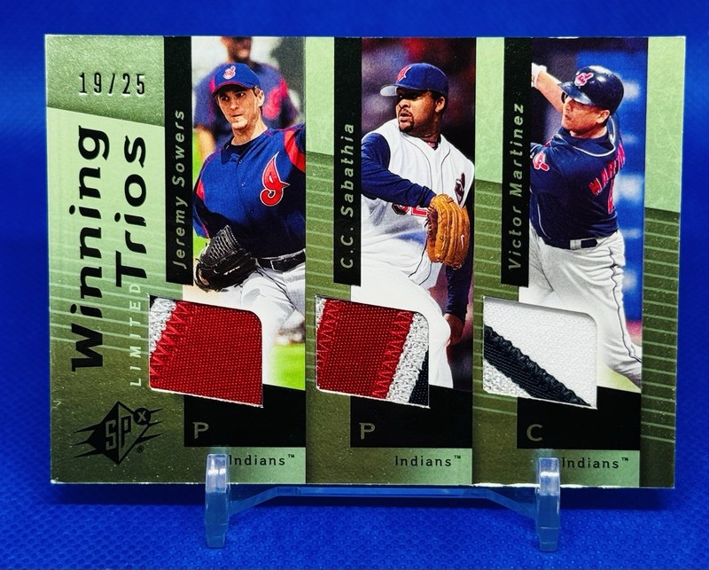 2007 SPX-Winning Trios-Sowers-CC Sabathia-Martinez-Game Used Patch Jersey #19/25