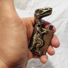 T-Rex Dinosaur Refillable Pocket Cool Lighter - Metallic Gold