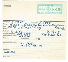 Glas Automobil Isaria Maschinen Dingolfing 1966 Goggo  Archivkarte Unikat