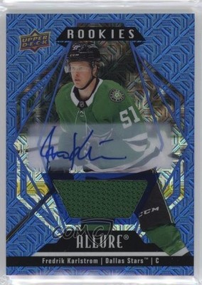 2022 Allure Rookies Blue Line Jersey 25/75 Fredrik Karlstrom Rookie Auto RC 1q2