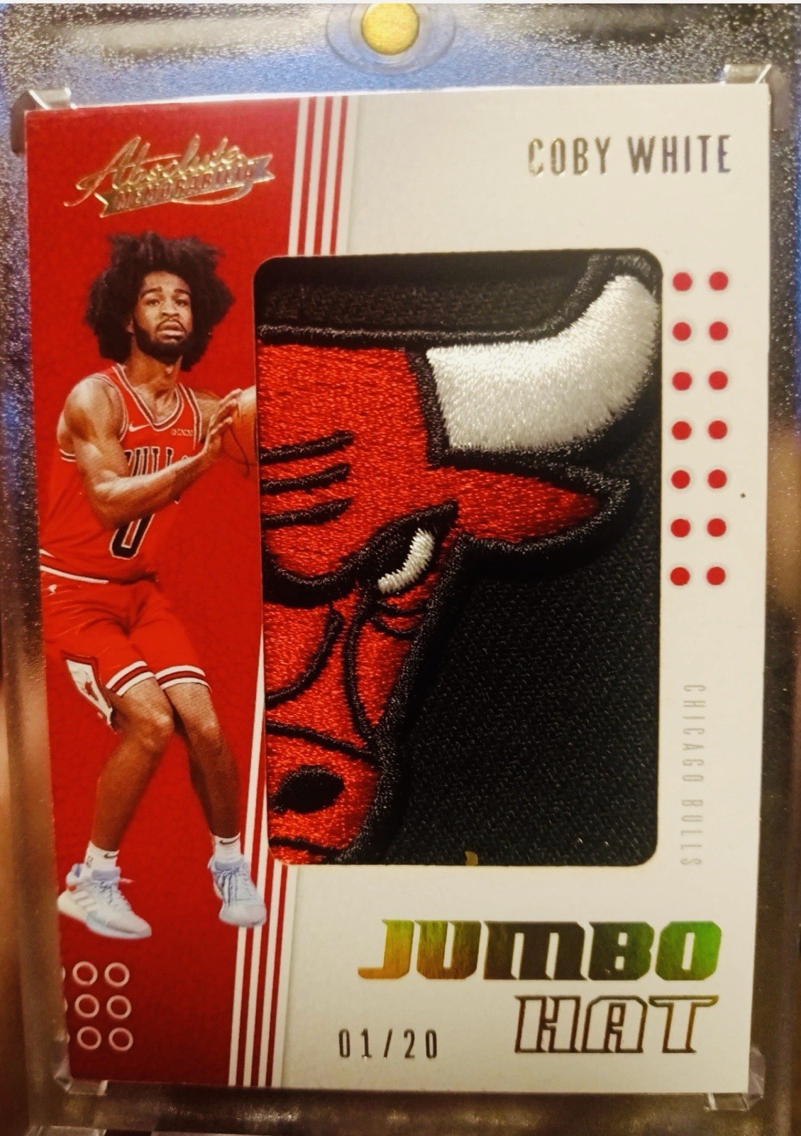 Coby White /20 Jumbo Hat Patch 2019 Panini Absolute Memorbilla Bulls