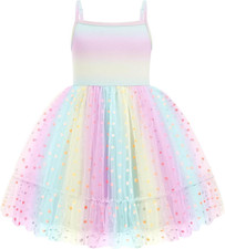 Toddler Girls Tulle Dress Rainbow Tutu Birthday Princess Dresses Formal Photosho