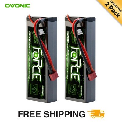 2X Ovonic Force 6200mAh 50C 7.4V Hardcase 2S Lipo Akku Deans Für RC 1/10 1/8 Car